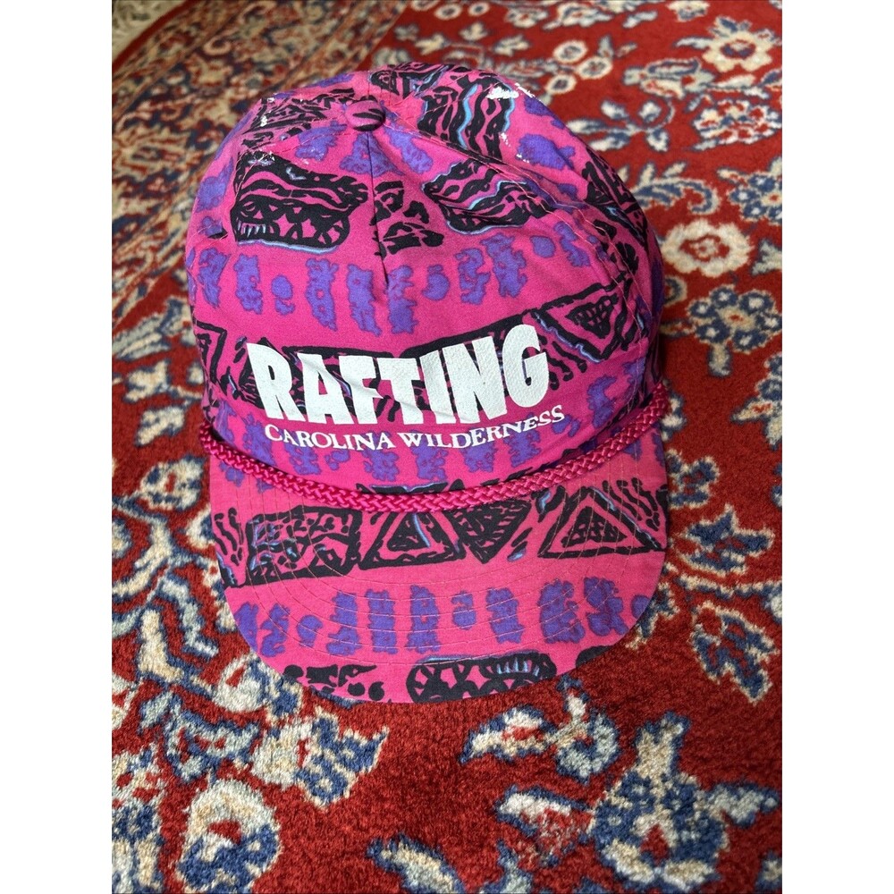 VTG Hat Winner Retro 90s 80s Streetwear RARE Paint Cap Surf Beach NEON Rafting